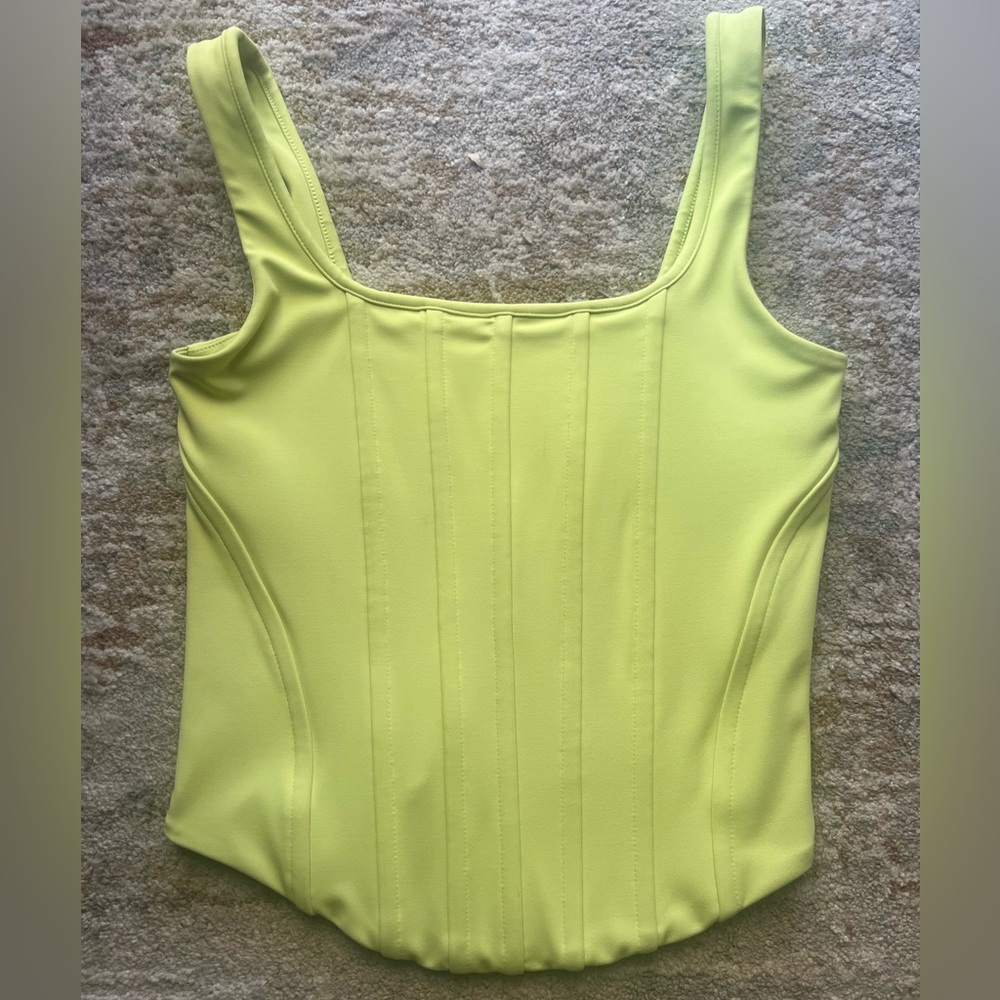 Express Lime Green Square-Neck Tank Top
